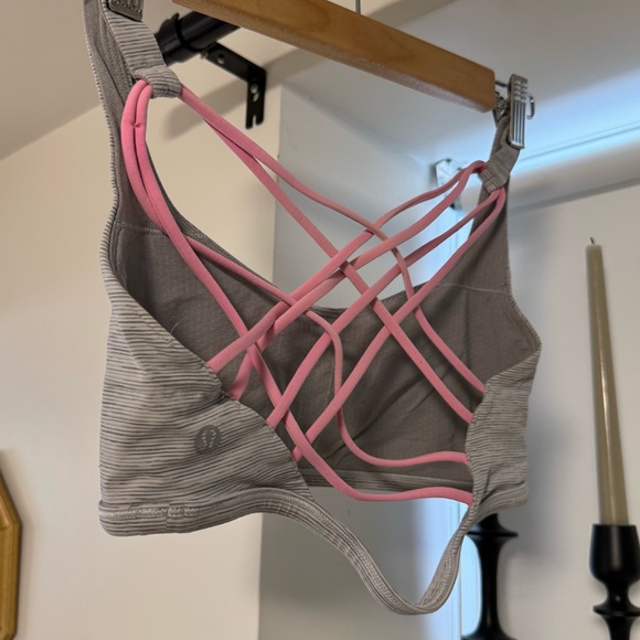 Lululemon Sports Bra Grey and Pink Like New - Picture 5 of 7
